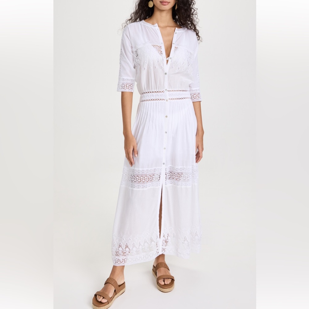 Loveshackfancy White Lace Panel Beth Maxi Dress - Size XS!